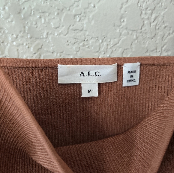 A.L.C. Greer twist-front ribbed-knit top with tank bolero brown M - Picture 7 of 13